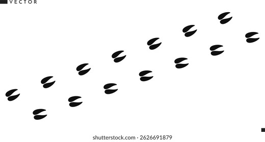 Deer footprint. Wild animal footprint vector