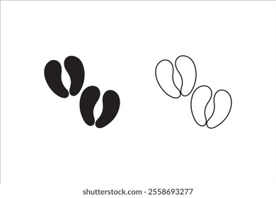 Deer footprints, footprints icons in different styles, cute animal trails