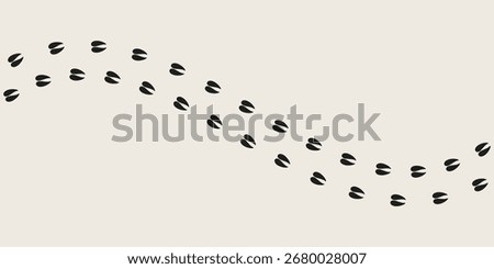 Deer footprints vector. Wild animal footprints  