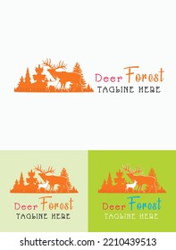 deer forest logo icon vector vector template elements