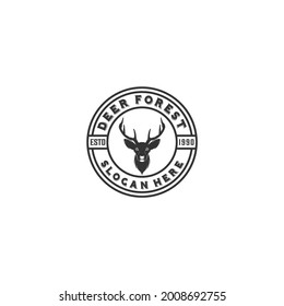 deer forest logo template , vector in white background