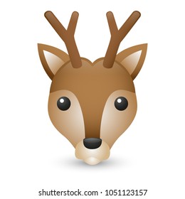 Deer Forest Mountain Animals Emoji Illustration, Face Vector Design Art