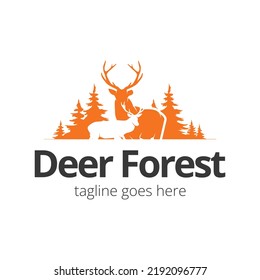 Deer Forests Logo Design Template