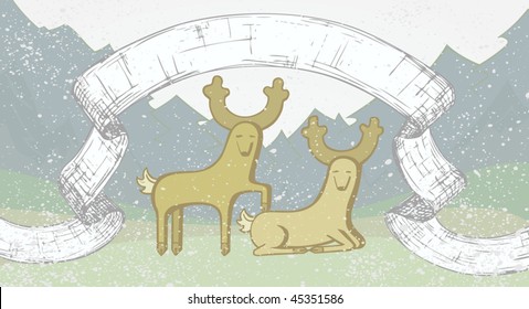 Deer friends ribbon