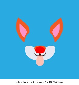 deer funny mask for kids party, vector design illustration