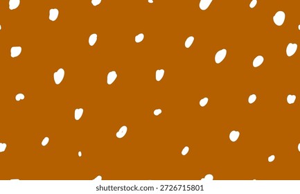 Deer fur texture with white spots. Forest animal skin pattern in warm brown tones. Seamless background for nature design.