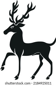 Deer, Gazelle Vector Illustration. Vector Resizable Deer, Family Crest Object, Deer Illustration Ideal For Skin And Logo.