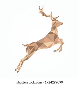 Ilustrador de concepto geométrico de venado.  Colorido animal de carácter abstracto de polígono geométrico y arte natural gráfico creativo.