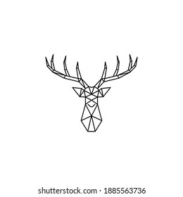 deer geometric vector illustration. animal icon line style design. animal wall art