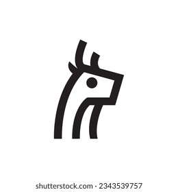 deer or giraffe logo line design symbol.