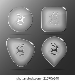 Deer. Glass buttons. Vector illustration.