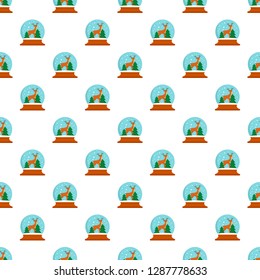 Deer glass snow ball pattern seamless vector repeat for any web design