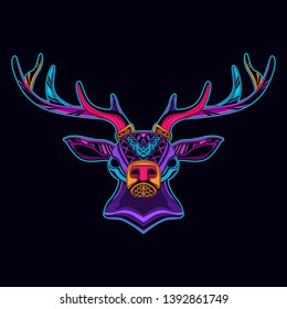 deer glow in the dark from abstract pattern