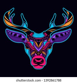 deer glow in the dark from abstract pattern