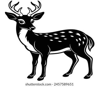 Deer are graceful and elegant mammals belonging to the family Cervidae. They are known for their slender bodies, long legs, and branching antlers (in males of most species), which they shed and regrow svg