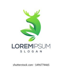 deer gradient color logo design
