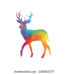 Deer in Gradient Color Luxury Vector Illustration, digital art, shirt design 
