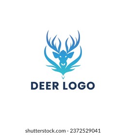Deer Gradient Colorful Logo. Deer Head Logo Design. Deer Logo Vector illustration.