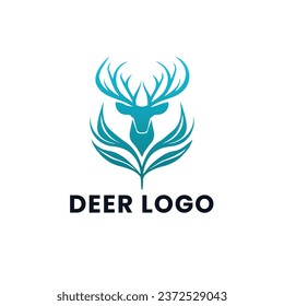 Deer Gradient Colorful Logo. Deer Head Logo Design. Deer Logo Vector illustration.
