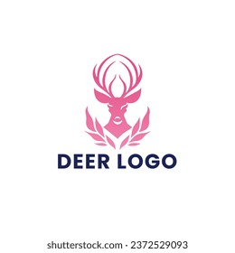 Deer Gradient Colorful Logo. Deer Head Logo Design. Deer Logo Vector illustration.