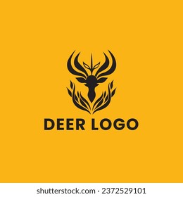 Logo Colorido de degradado de ciervos. Diseño del logotipo de la cabeza del venado. Ilustración del vector con logotipo de ciervo.