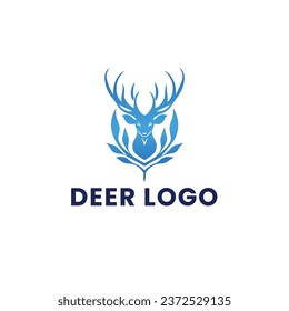 Logo Colorido de degradado de ciervos. Diseño del logotipo de la cabeza del venado. Ilustración del vector con logotipo de ciervo.