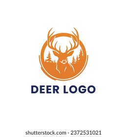 Deer Gradient Colorful Logo. Deer Head Logo Design. Deer Logo Vector illustration.