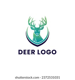 Deer Gradient Colorful Logo. Deer Head Logo Design. Deer Logo Vector illustration.