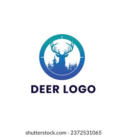 Deer Gradient Colorful Logo. Deer Head Logo Design. Deer Logo Vector illustration.