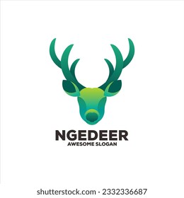 deer gradient mascot illustration logo design