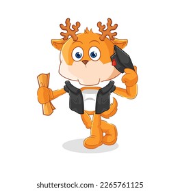 the deer graduation vector. cartoon character
