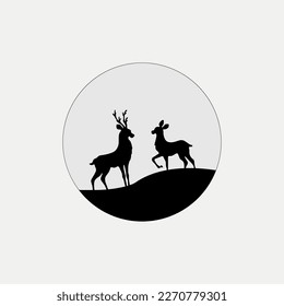 Deer graphic element Illustration template design