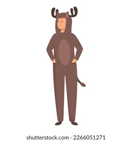 Deer halloween animal costume icon cartoon vector. Funny mascot. Cute child
