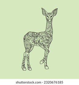 deer handdraw doodle illustration vector