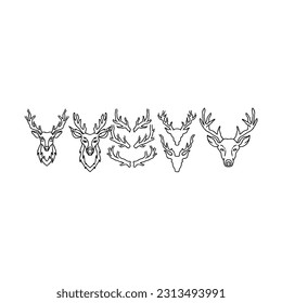 deer handrawn doodle illustrations vector set
