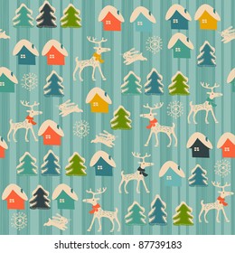 deer, hare, houses