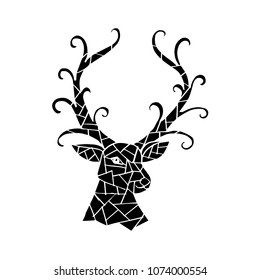 Deer head abstract geometri