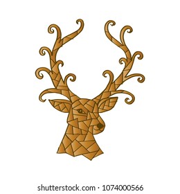 Deer head, abstract geometric