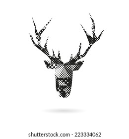 Deer head abstract isolated on a white backgrounds, vector illustration 