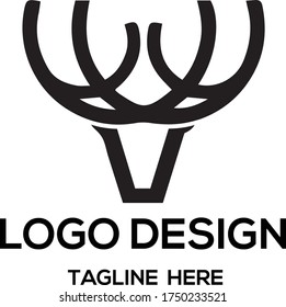 deer head abstract logo design