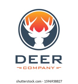 deer head animal logo design