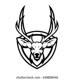 deer head animal mascot vector illustration logo