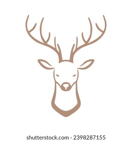 Deer head. Animal silhouette in a minimalist style.