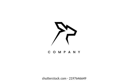Logo De Animales De Cabeza De Venado. Elemento de plantilla de diseño de logotipo de vectores planos.