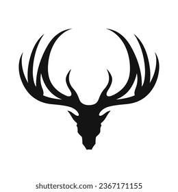 Deer Head With Antler Black Color Vector