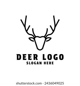 Deer head antler hunt logo design elegant concept idea