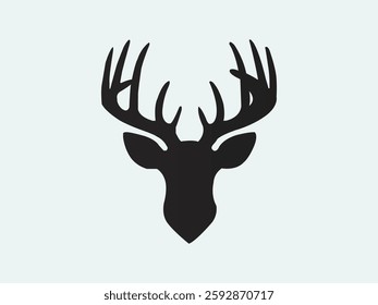 deer head with antler vector art, free vector illustration 