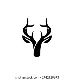 Deer Head Antlers Logo Vector Illustration Stock Vector (Royalty Free ...