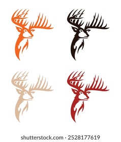 Deer Head With Antlers vector art design, illustration