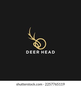 Deer head art logo vector icon design template